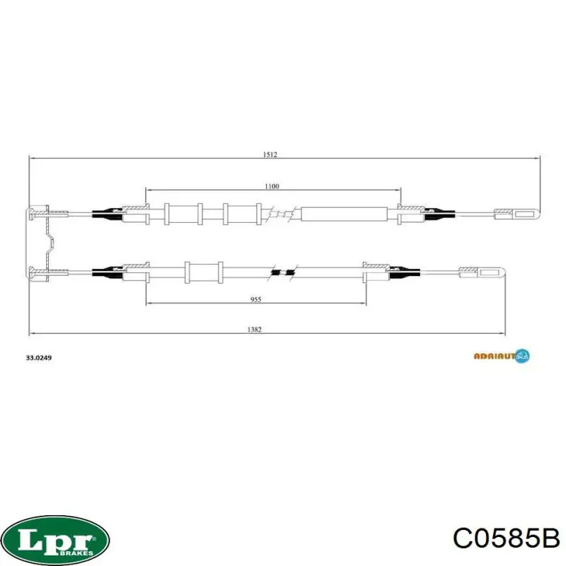 Задний трос ручника C0585B LPR