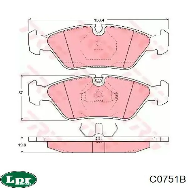 Cable de freno de mano intermedio C0751B LPR