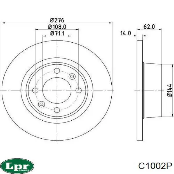 Тормозные диски C1002P LPR