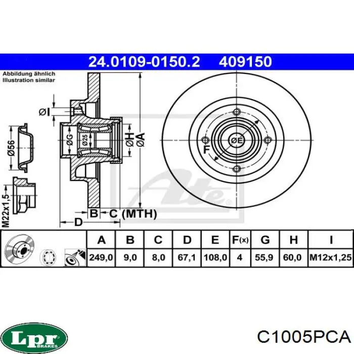 Тормозные диски C1005PCA LPR
