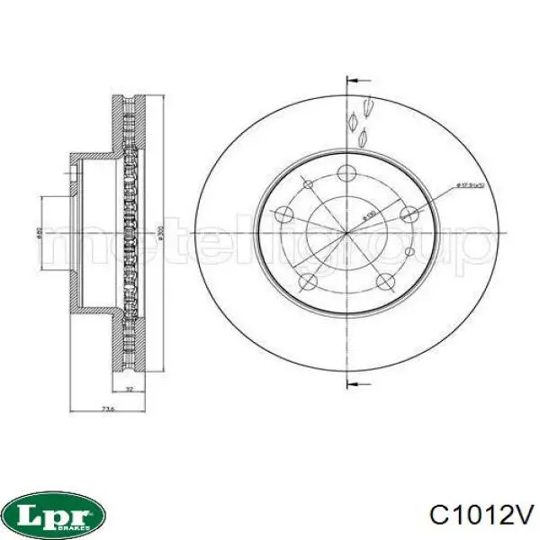 Передние тормозные диски C1012V LPR