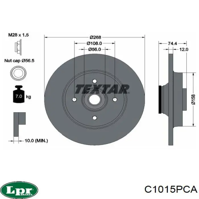 Тормозные диски C1015PCA LPR