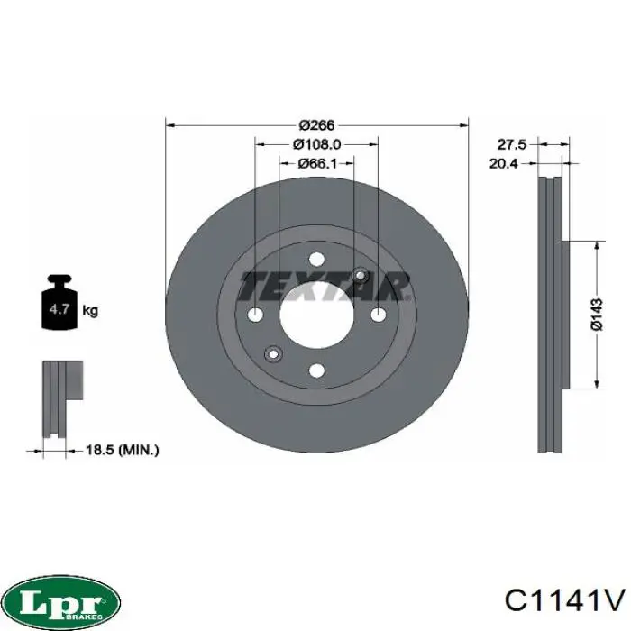 Купить C1141V LPR Ротор тормозной