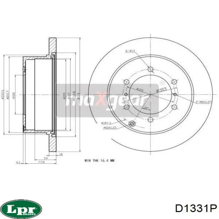 Тормозные диски D1331P LPR