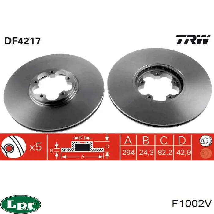 Купить F1002V LPR Ротор тормозной