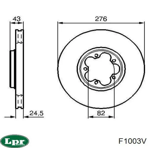 Передние тормозные диски F1003V LPR