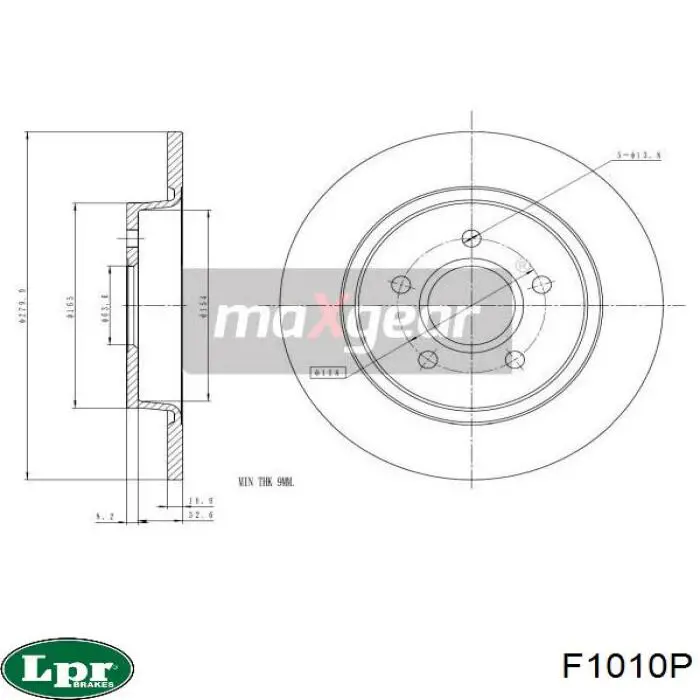 Задний дисковый тормоз LPR F1010P
