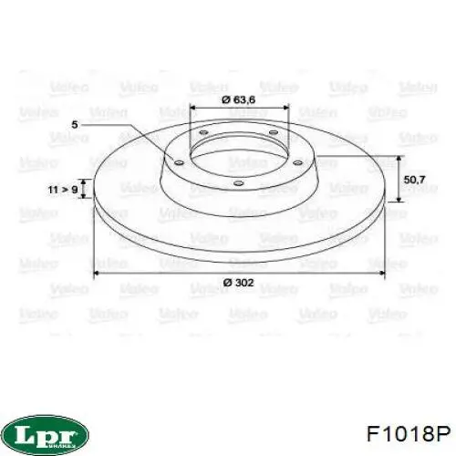 Купить F1018P LPR Диск тормозной задний