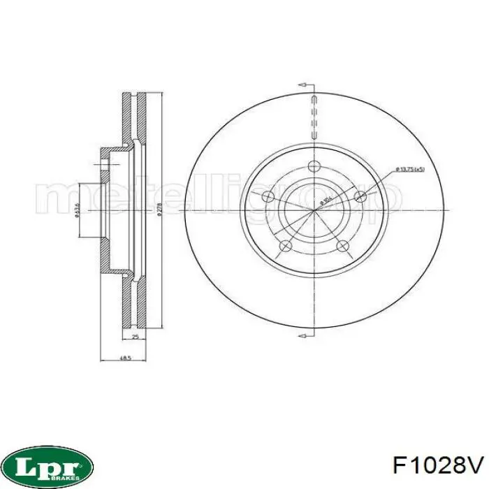Передний тормозной диск LPR F1028V