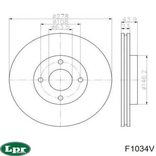 Купить F1034V LPR Ротор тормозной