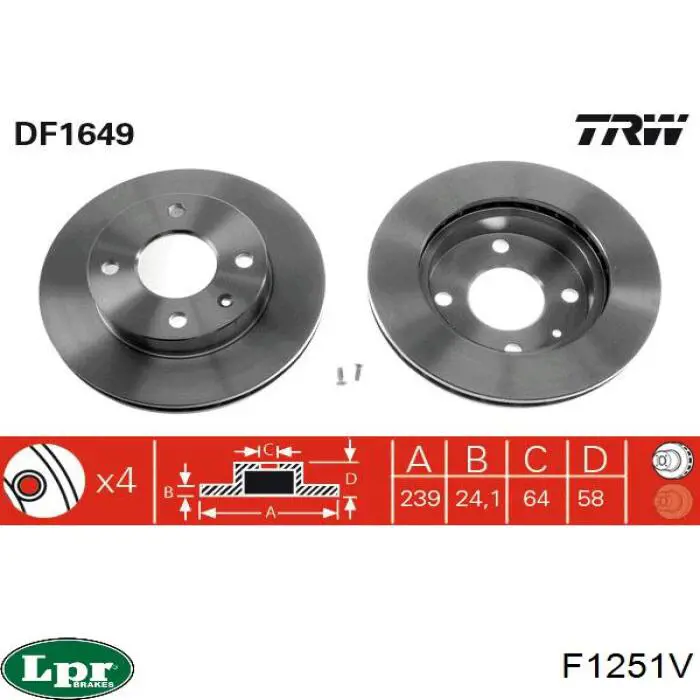 Купить F1251V LPR Ротор тормозной