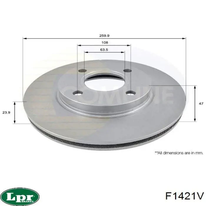 Передние тормозные диски F1421V LPR