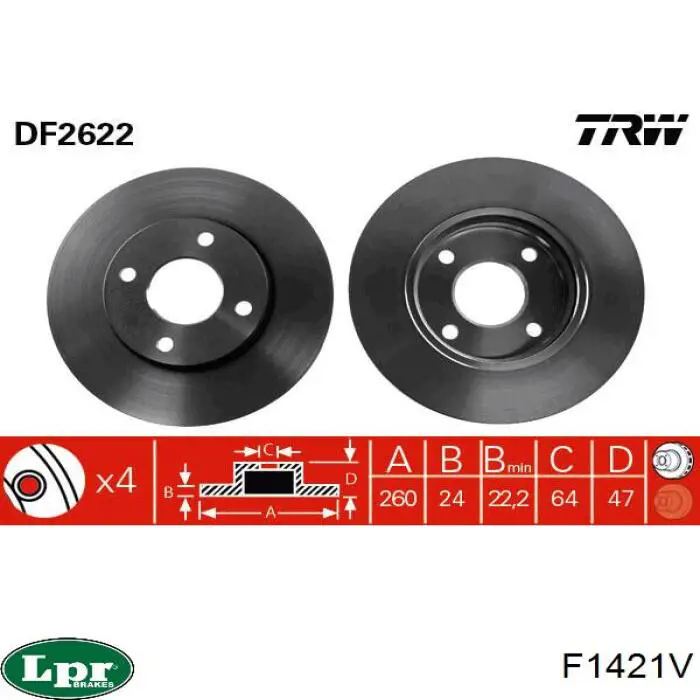 Купить F1421V LPR Ротор тормозной