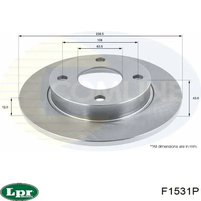 Тормоз дисковый передний LPR F1531P цена, от 21.70 USD