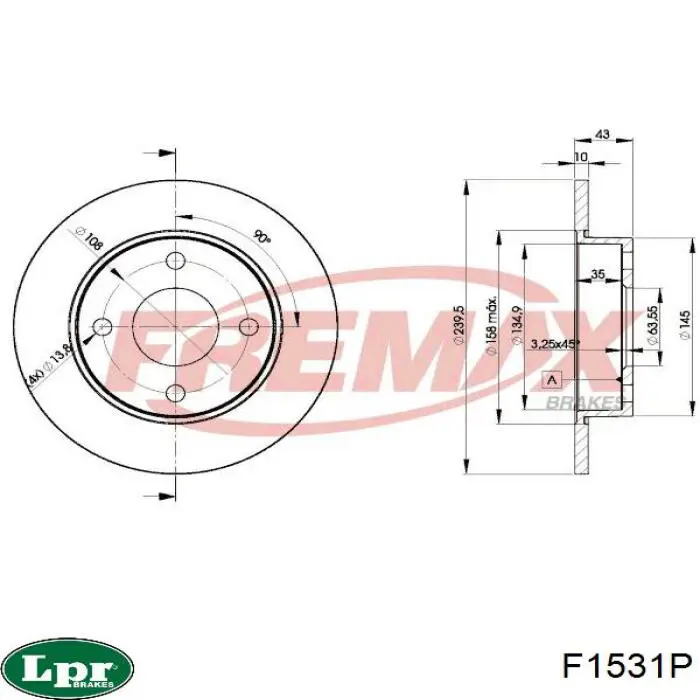 Купить F1531P LPR Ротор тормозной