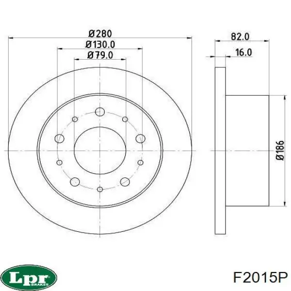 Купить F2015P LPR Диск тормозной задний