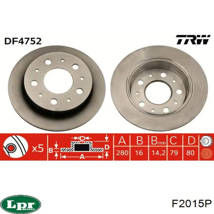 Тормозные диски F2015P LPR