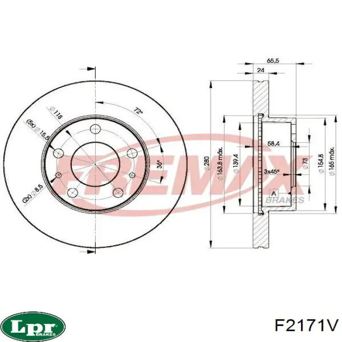 Купить F2171V LPR Ротор тормозной