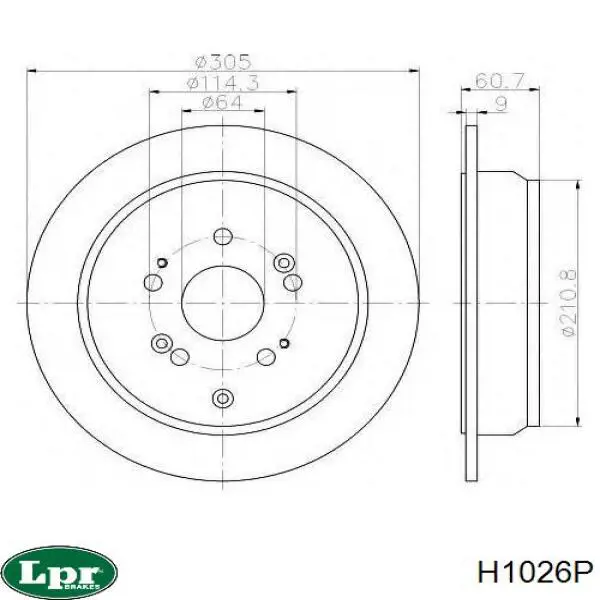 Диск гальмівний задній H1026P LPR