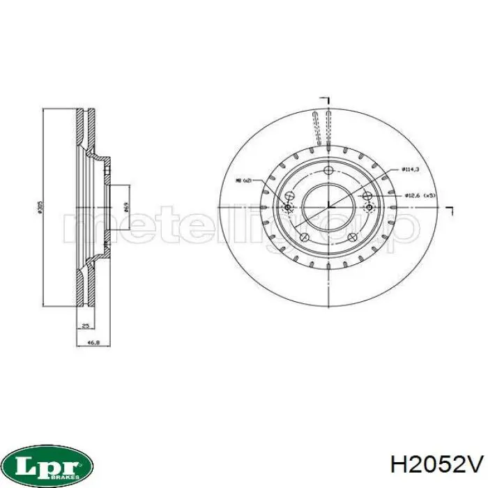 H2052V LPR Диск тормозной передний