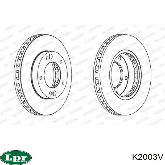Передний тормозной диск LPR K2003V