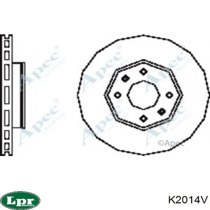 Передний тормозной диск LPR K2014V