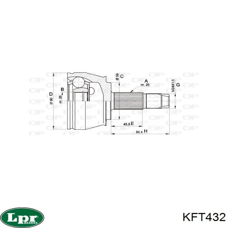 KFT432 LPR шрус наружный передний