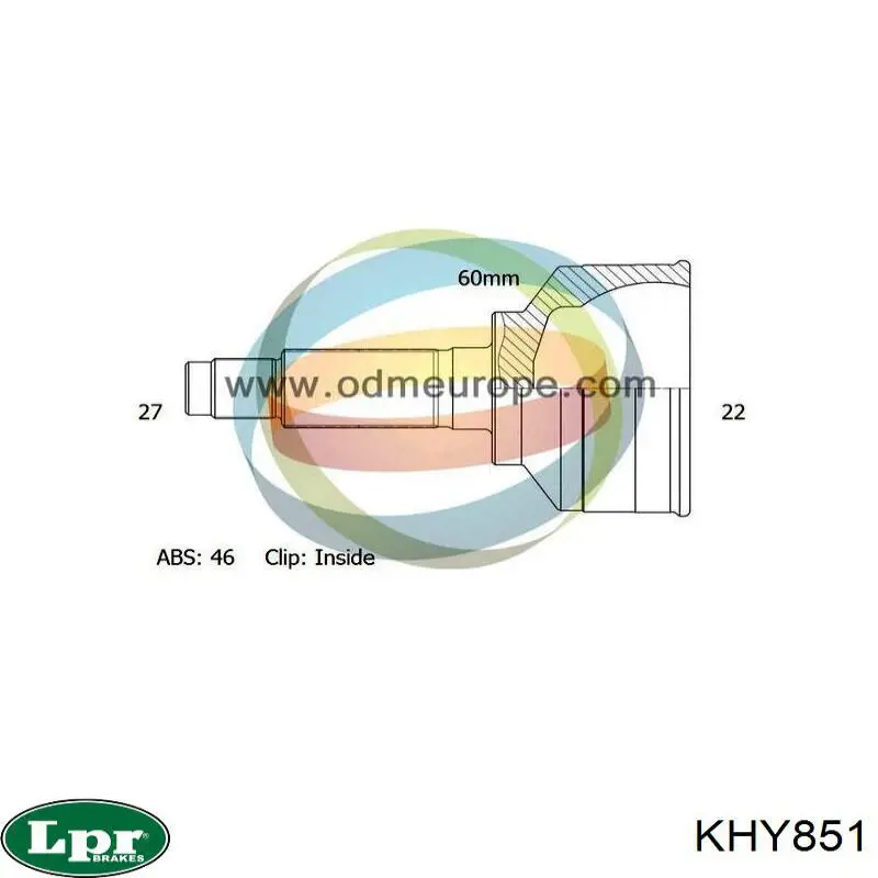 ШРУС наружный передний KHY851 LPR