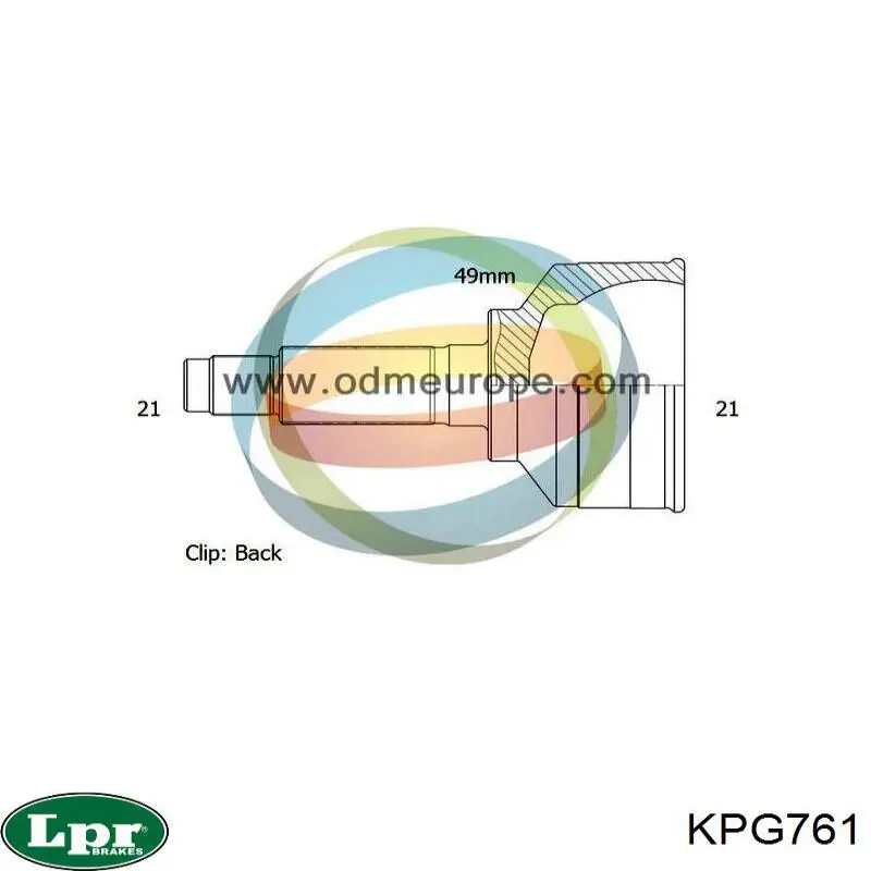 ШРУС наружный передний KPG761 LPR