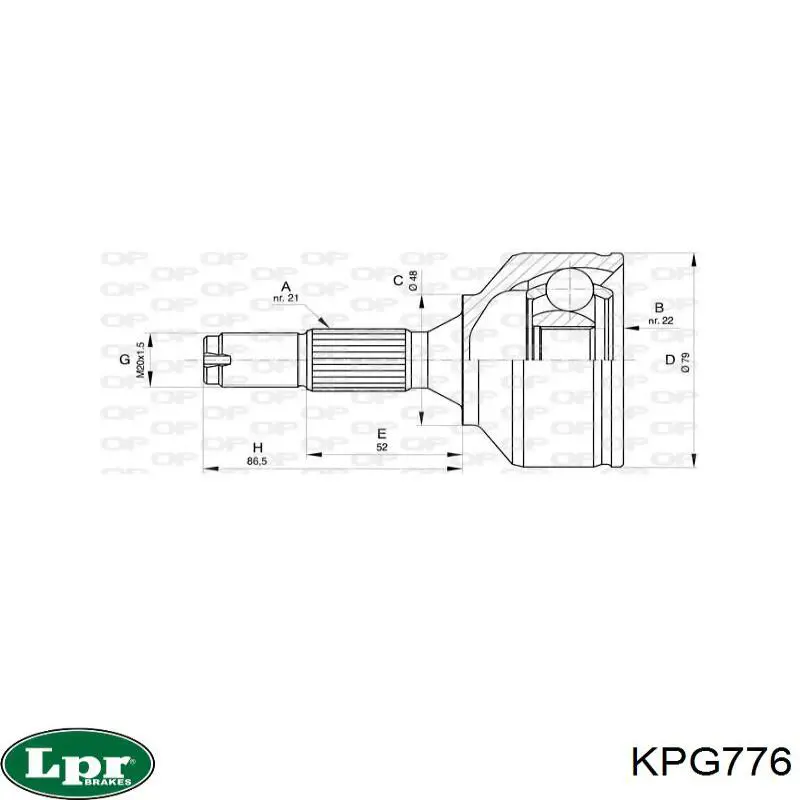 KPG776 LPR шрус наружный передний