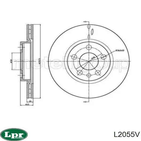 Купить L2055V LPR Ротор тормозной