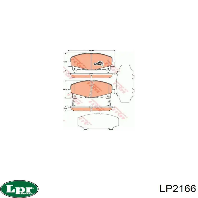 Купить LP2166 LPR Колодки тормозные