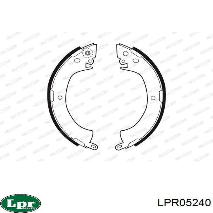 Купить LPR05240 LPR Задние барабанные тормозные колодки