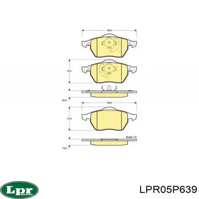LPR05P639 LPR колодки тормозные передние дисковые