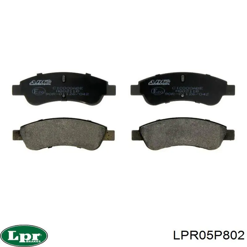 LPR05P802 LPR колодки тормозные передние дисковые