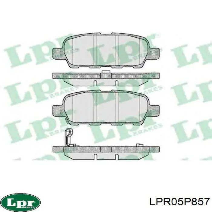 Задние тормозные колодки LPR05P857 LPR