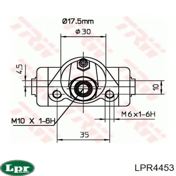 Купить LPR4453 LPR Цилиндр тормозной колесный