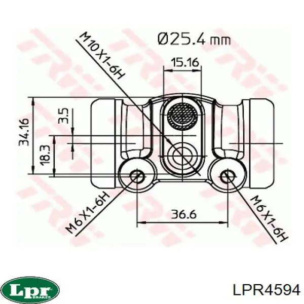 Цилиндр тормозной колесный LPR4594 LPR