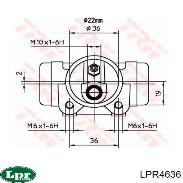 Купить LPR4636 LPR Цилиндр тормозной колесный