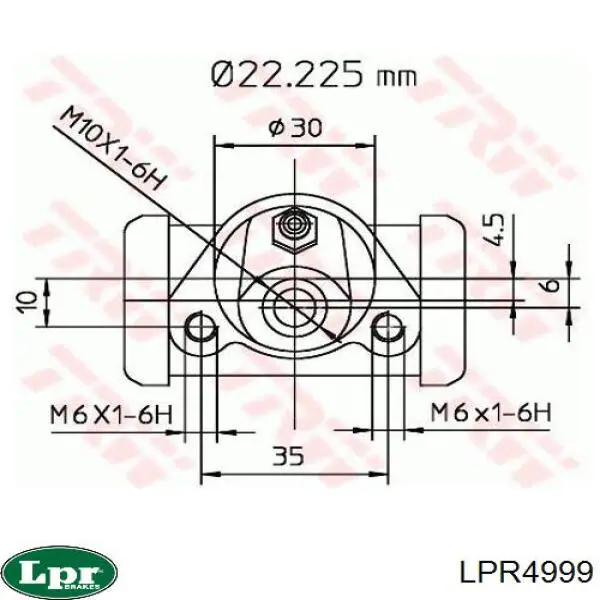 LPR4999 LPR цилиндр тормозной колесный рабочий задний