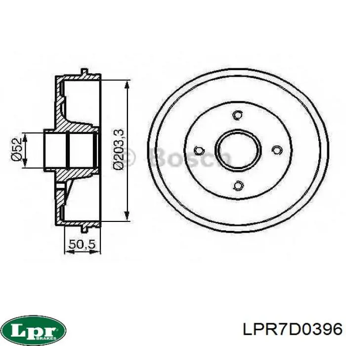 Тормозной барабан LPR7D0396 LPR