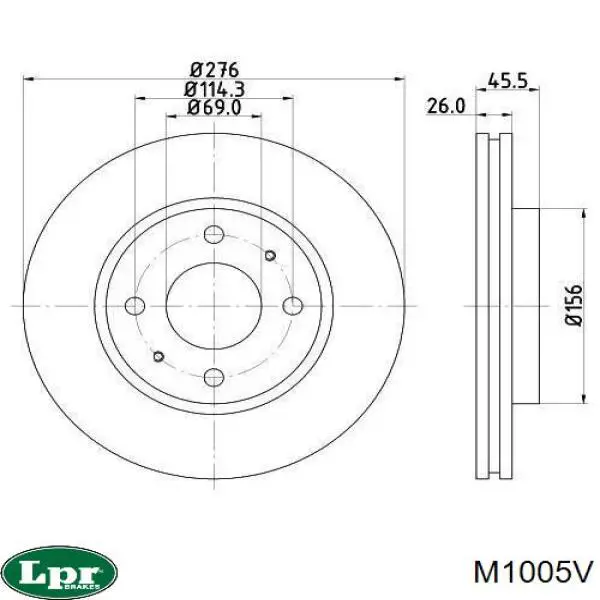 Купить M1005V LPR Ротор тормозной
