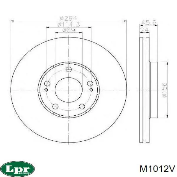M1012V LPR Диск тормозной передний