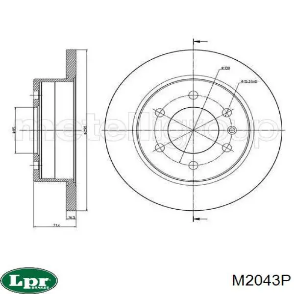 Задний тормозной диск LPR M2043P цена, от 39.60 USD