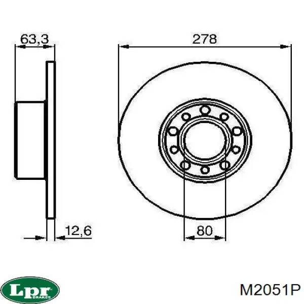 Передние тормозные диски M2051P LPR