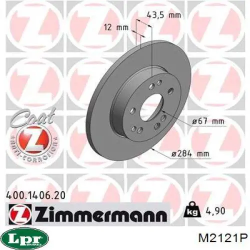Передние тормозные диски M2121P LPR