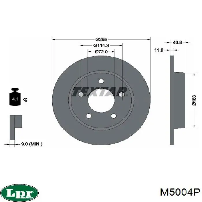 Задний тормозной диск LPR M5004P цена, от 32.20 USD
