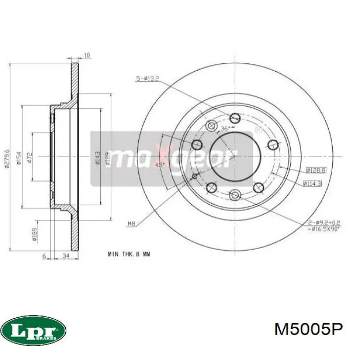 Тормозные диски M5005P LPR