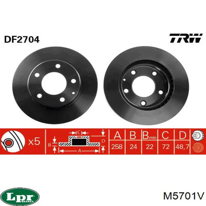 Купить M5701V LPR Ротор тормозной