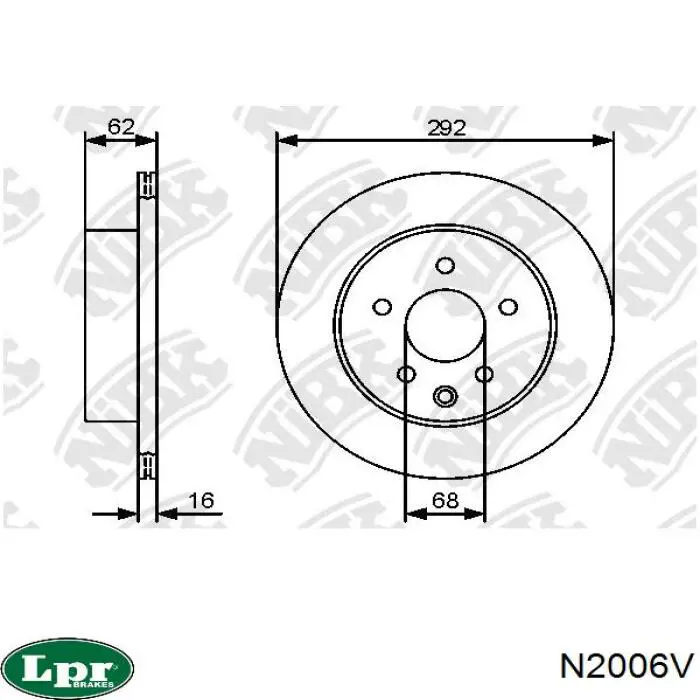 Задний тормозной диск LPR N2006V цена, от 33.27 USD
